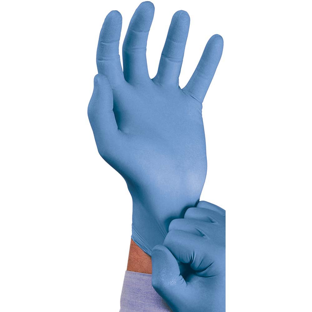 Ansell 565717 Series TouchNTuff Disposable Gloves Size Medium, 4.3 mil, Uncoated-Coated Nitrile, Industrial Grade, Unpowdered