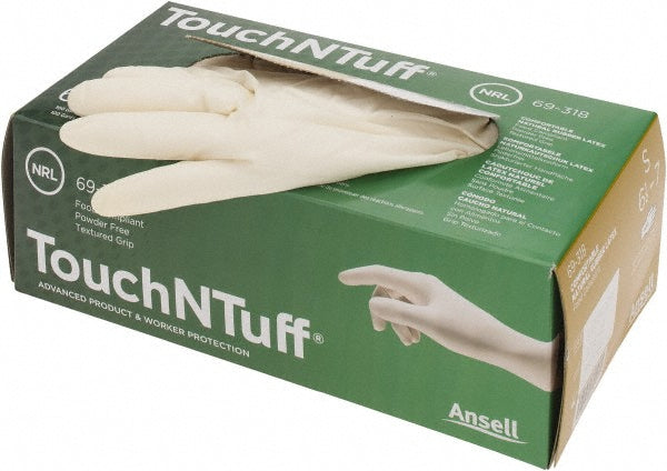 Ansell 6931800S Series TouchNTuff Disposable Gloves Size Small, 4.7 mil, Uncoated-Coated Latex, Industrial Grade, Unpowdered