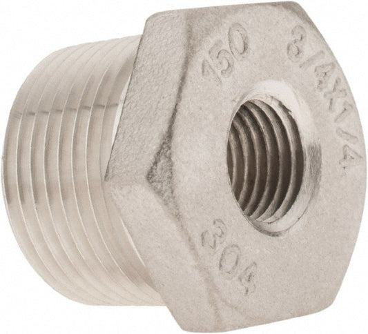 Merit Brass K414-1204 Pipe Bushing 3/4 x 1/4", 304 Stainless Steel