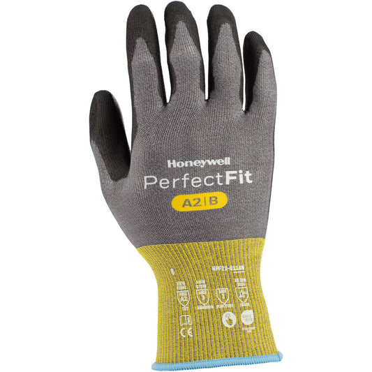 Honeywell NPF22-0118N-7 Cut, Puncture & Abrasion-Resistant Gloves Perfect Fit 3.0 Perfect Fit 3.0 NPF22-0118N, Size Small, ANSI Cut A2, ANSI Puncture 3, Polyurathane, Carbon, Elastane, HPPE, Nylon & Polyurethane
