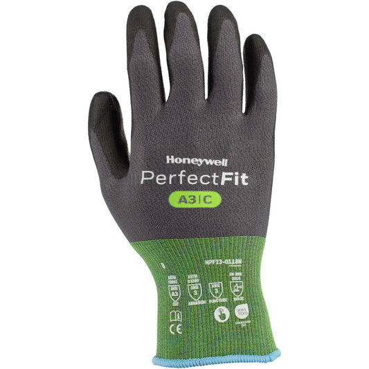 Honeywell NPF23-0118N-6 Cut, Puncture & Abrasion-Resistant Gloves Perfect Fit 3.0 Perfect Fit 3.0 NPF23-0118N, Size X-Small, ANSI Cut A3, ANSI Puncture 3, Polyurathane, Carbon, Elastane, HPPE, Nylon & Polyurethane