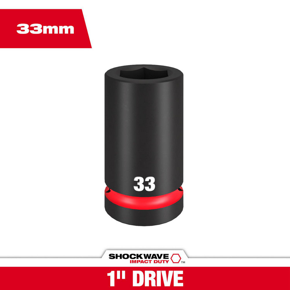 Milwaukee Tool 49-66-6627 Impact Socket 1" Drive, 33mm Socket, Hex Drive