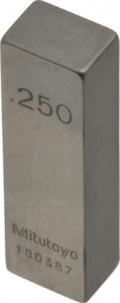 Mitutoyo 611212-541 Rectangle Steel Gage Block 0.25", Grade AS-1