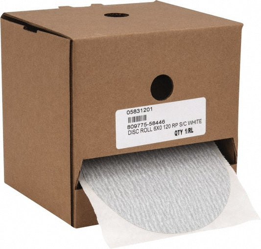 GLOBAL ABRASIVE 809775-58446 Disc Roll 6" Dia, 120 Grit, Silicon Carbide