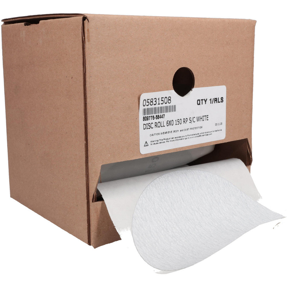 GLOBAL ABRASIVE 809775-58447 6" Dia PSA Disc Roll 150 Grit, Silicon Carbide