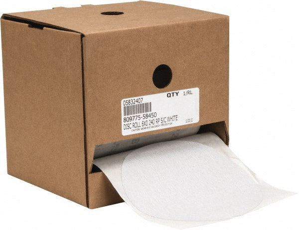GLOBAL ABRASIVE 809775-58450 Disc Roll 6" Dia, 240 Grit, Silicon Carbide