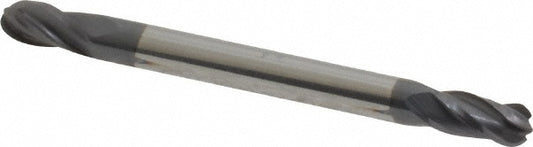 Kyocera SGS Precision Tools 31224 Ball End Mill 0.125" Dia, 0.25" LOC, 4 Flute, Solid Carbide