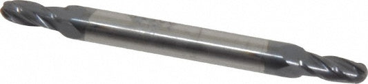 Kyocera SGS Precision Tools 31225 Ball End Mill 0.1406" Dia, 0.3125" LOC, 4 Flute, Solid Carbide