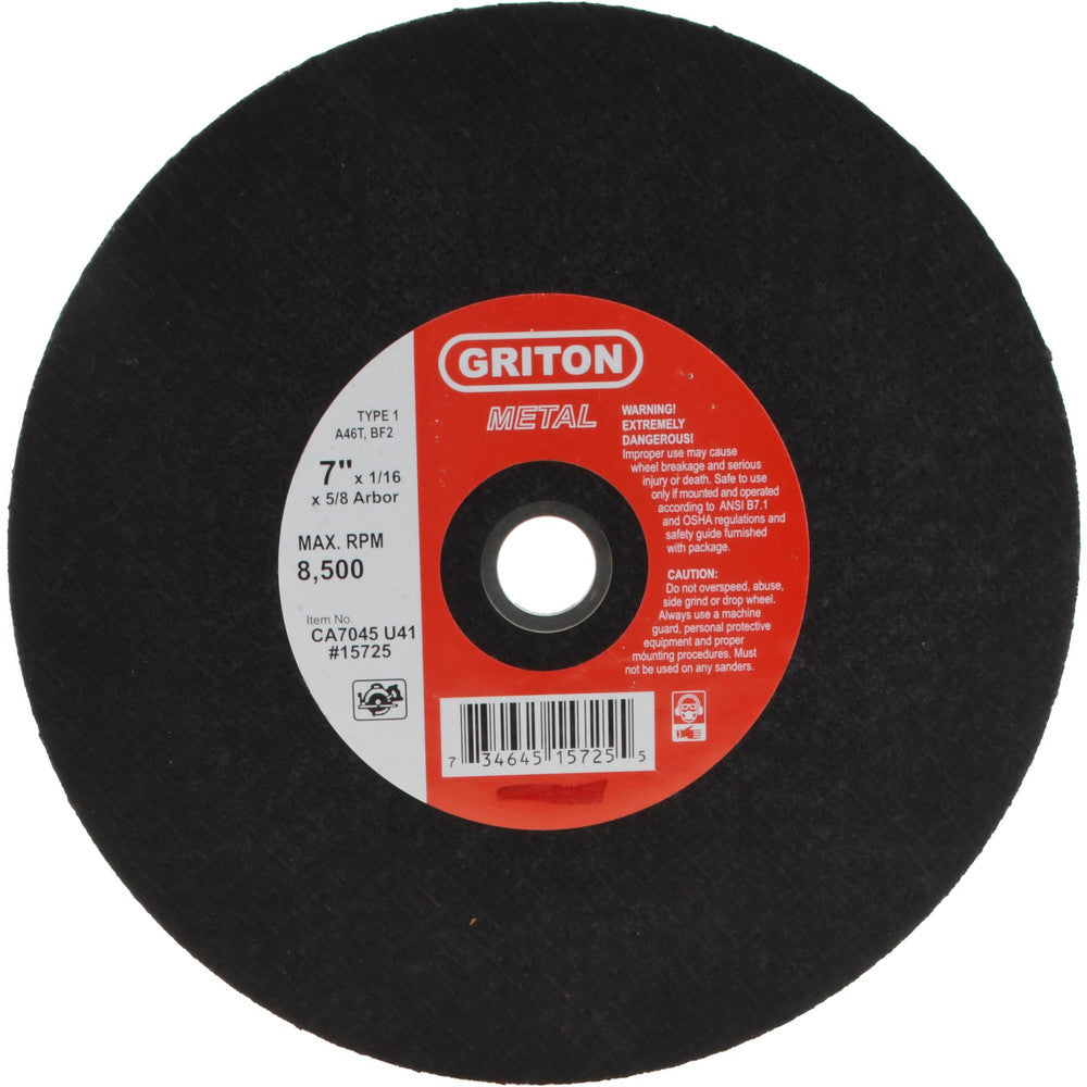 Value Collection CA7045U41 Cut-Off Wheel 7" Dia, 1/16" Thick, 5/8" Hole, Aluminum Oxide