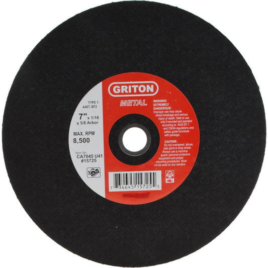 Value Collection CA7045U41 Cut-Off Wheel 7" Dia, 1/16" Thick, 5/8" Hole, Aluminum Oxide