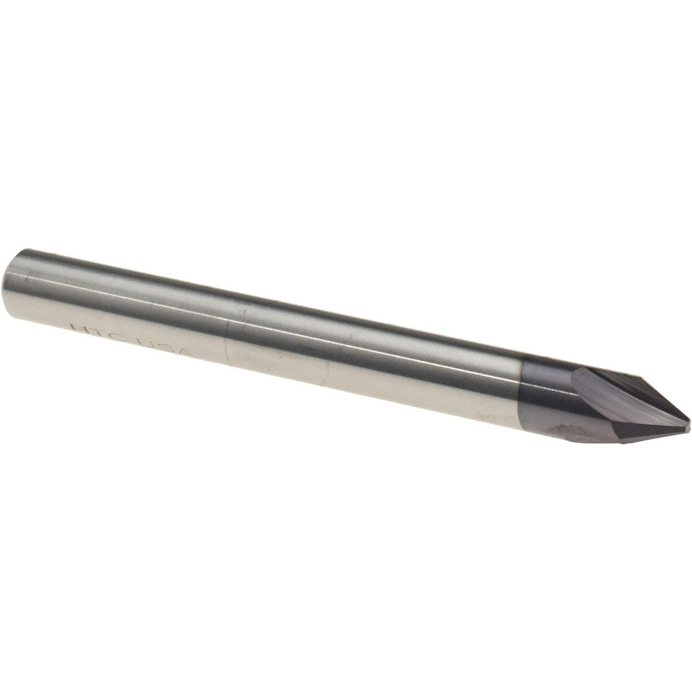 Harvey Tool 18530-C3 Chamfer Mill 1/4" Dia, 1/4" Shank Dia, 60 deg, 3 Flute, Solid Carbide, Single End