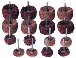 Superior Abrasives A012133 1 & (2) 1-1/2" Diam Scrubber Buffing Wheel Set