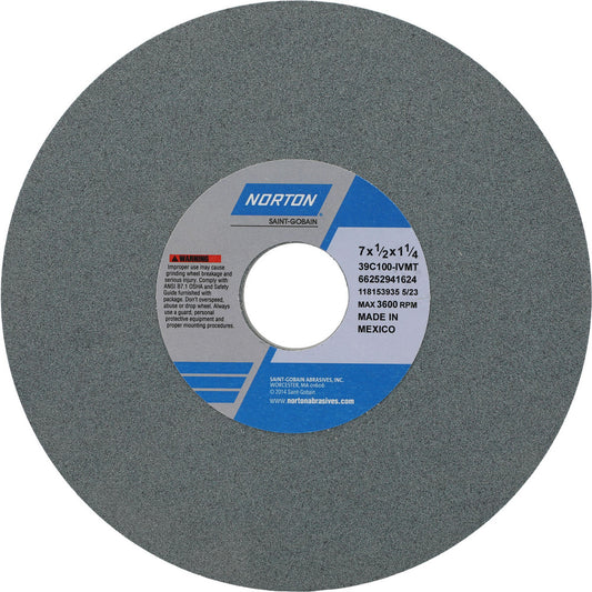 Norton 66252941624 Surface Grinding Wheel 7" Dia, 1/2" Thick, 1-1/4" Hole, 100 Grit, I Hardness