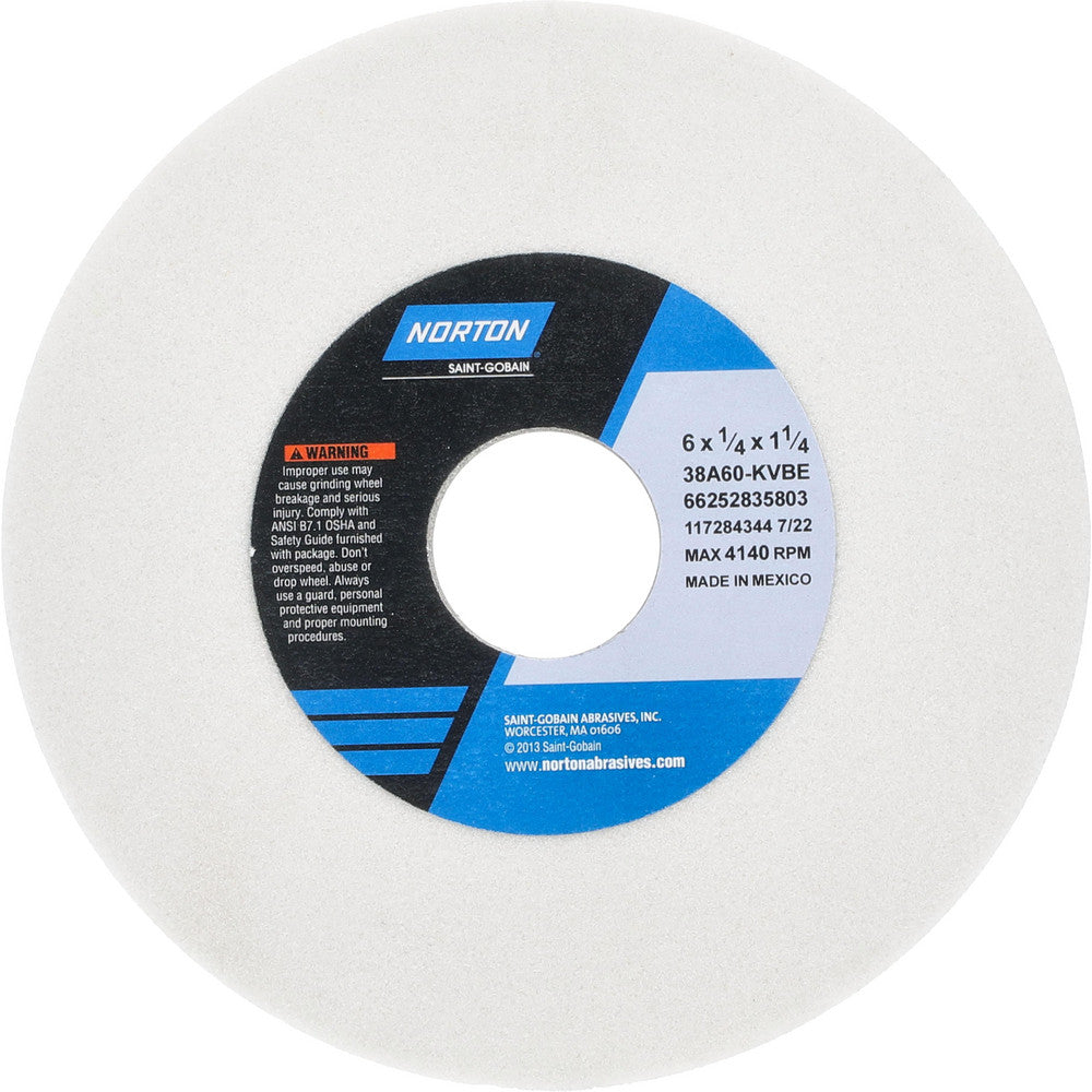 Norton 66252835803 Surface Grinding Wheel 6" Dia, 1/4" Thick, 1-1/4" Hole, 60 Grit, K Hardness