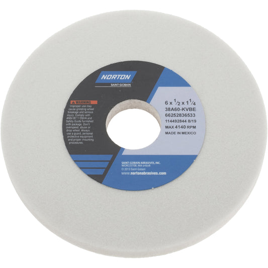 Norton 66252836533 Surface Grinding Wheel 6" Dia, 1/2" Thick, 1-1/4" Hole, 60 Grit, K Hardness