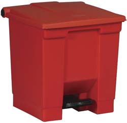 Rubbermaid FG614300RED Legacy Step-On Trash/Garbage Can/Bin, 8 Gal, Red