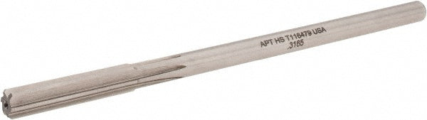 Alvord Polk 10581 Chucking Reamer 0.3165" Dia, 6" OAL, 1-1/2" Flute Length, Straight Flute, Straight-Cylindrical Shank, HSS