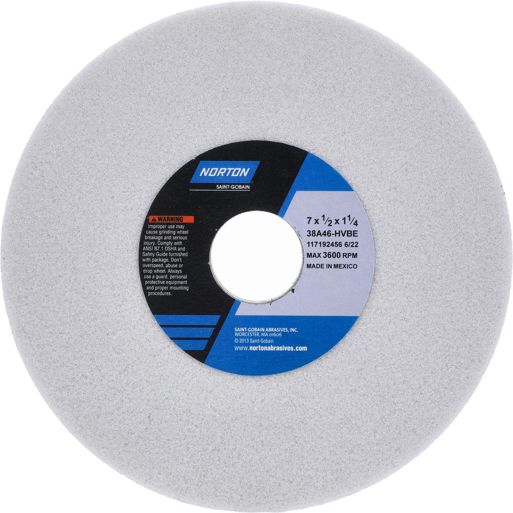 Norton 66252941023 Surface Grinding Wheel 7" Dia, 1/2" Thick, 1-1/4" Hole, 46 Grit, H Hardness