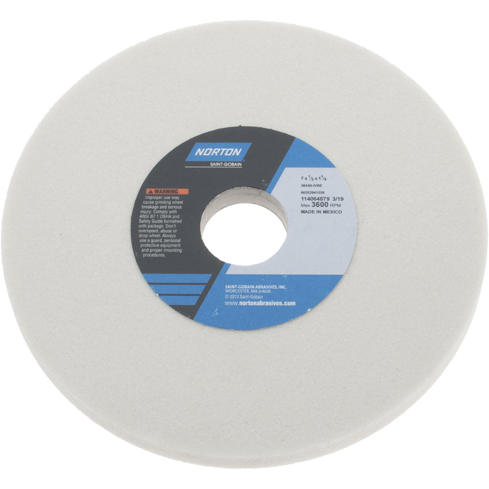 Norton 66252941036 Surface Grinding Wheel 7" Dia, 1/2" Thick, 1-1/4" Hole, 60 Grit, I Hardness