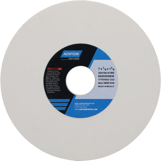 Norton 66252939838 Surface Grinding Wheel 7" Dia, 1/4" Thick, 1-1/4" Hole, 150 Grit, K Hardness