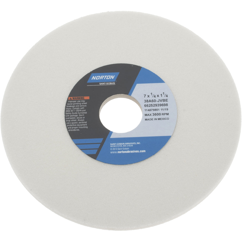 Norton 66252939698 Surface Grinding Wheel 7" Dia, 1/4" Thick, 1-1/4" Hole, 60 Grit, J Hardness