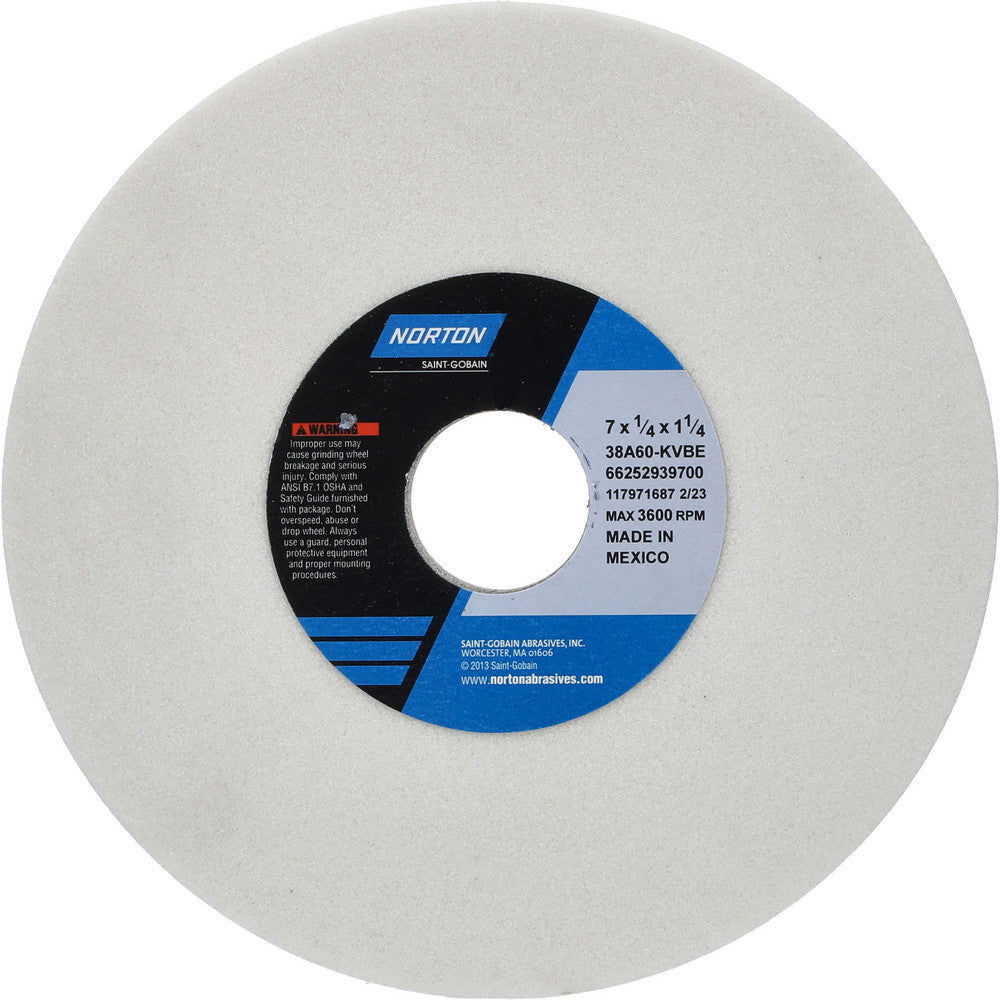 Norton 66252939700 Surface Grinding Wheel 7" Dia, 1/4" Thick, 1-1/4" Hole, 60 Grit, K Hardness