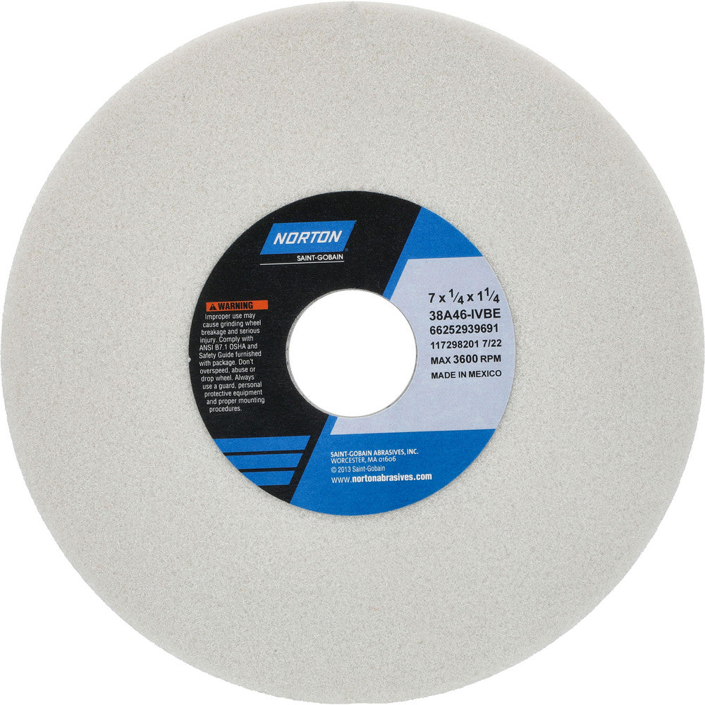 Norton 66252939691 Surface Grinding Wheel 7" Dia, 1/4" Thick, 1-1/4" Hole, 46 Grit, I Hardness