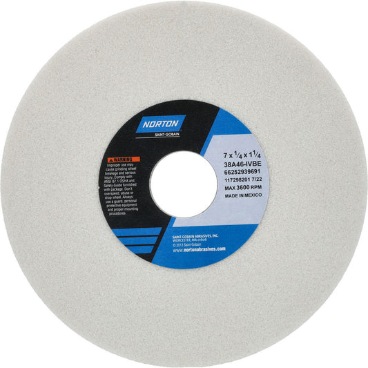 Norton 66252939691 Surface Grinding Wheel 7" Dia, 1/4" Thick, 1-1/4" Hole, 46 Grit, I Hardness
