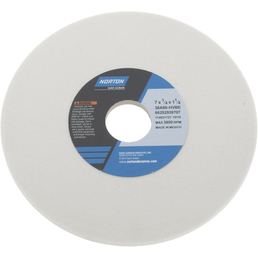 Norton 66252939707 Surface Grinding Wheel 7" Dia, 1/4" Thick, 1-1/4" Hole, 80 Grit, H Hardness