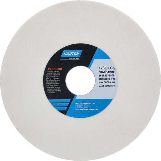 Norton 66252939808 Surface Grinding Wheel 7" Dia, 1/4" Thick, 1-1/4" Hole, 80 Grit, I Hardness