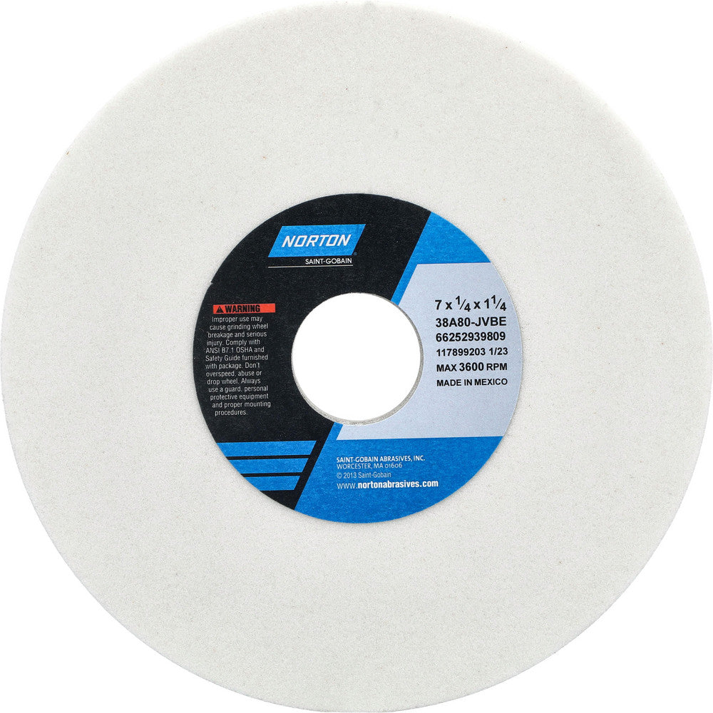 Norton 66252939809 Surface Grinding Wheel 7" Dia, 1/4" Thick, 1-1/4" Hole, 80 Grit, J Hardness