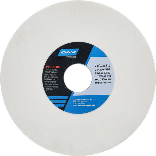 Norton 66252939823 Surface Grinding Wheel 7" Dia, 1/4" Thick, 1-1/4" Hole, 100 Grit, I Hardness