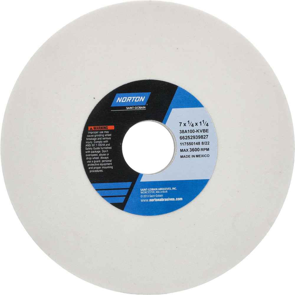 Norton 66252939827 Surface Grinding Wheel 7" Dia, 1/4" Thick, 1-1/4" Hole, 100 Grit, K Hardness