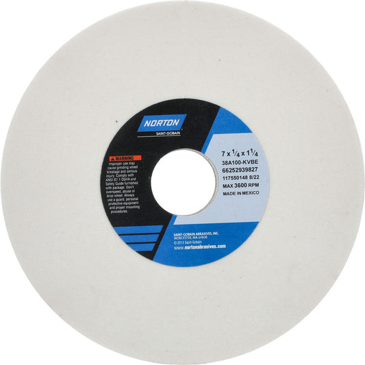 Norton 66252939827 Surface Grinding Wheel 7" Dia, 1/4" Thick, 1-1/4" Hole, 100 Grit, K Hardness