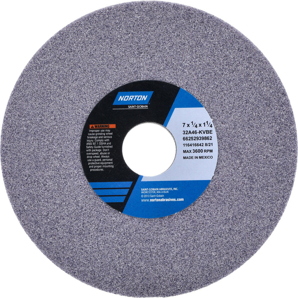 Norton 66252939862 Surface Grinding Wheel 7" Dia, 1/4" Thick, 1-1/4" Hole, 46 Grit, K Hardness