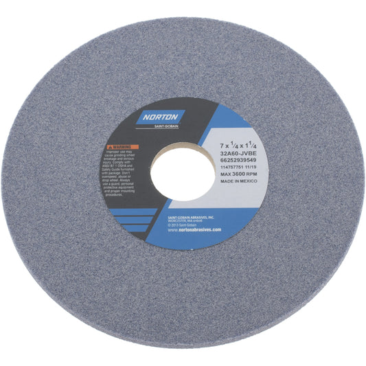 Norton 66252939549 Surface Grinding Wheel 7" Dia, 1/4" Thick, 1-1/4" Hole, 60 Grit, J Hardness
