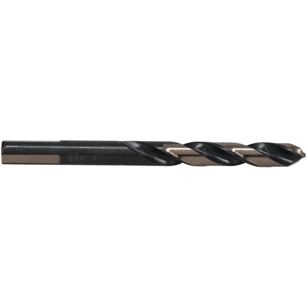 Triumph Twist Drill 033322 Mechanics Drill Bit 11/32" Dia, 135 &deg Point, High Speed Steel, Weldon Shank, Split Point