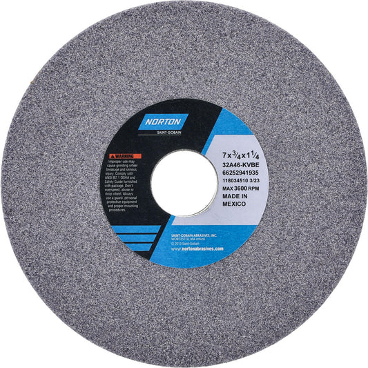 Norton 66252941935 Surface Grinding Wheel 7" Dia, 3/4" Thick, 1-1/4" Hole, 46 Grit, K Hardness