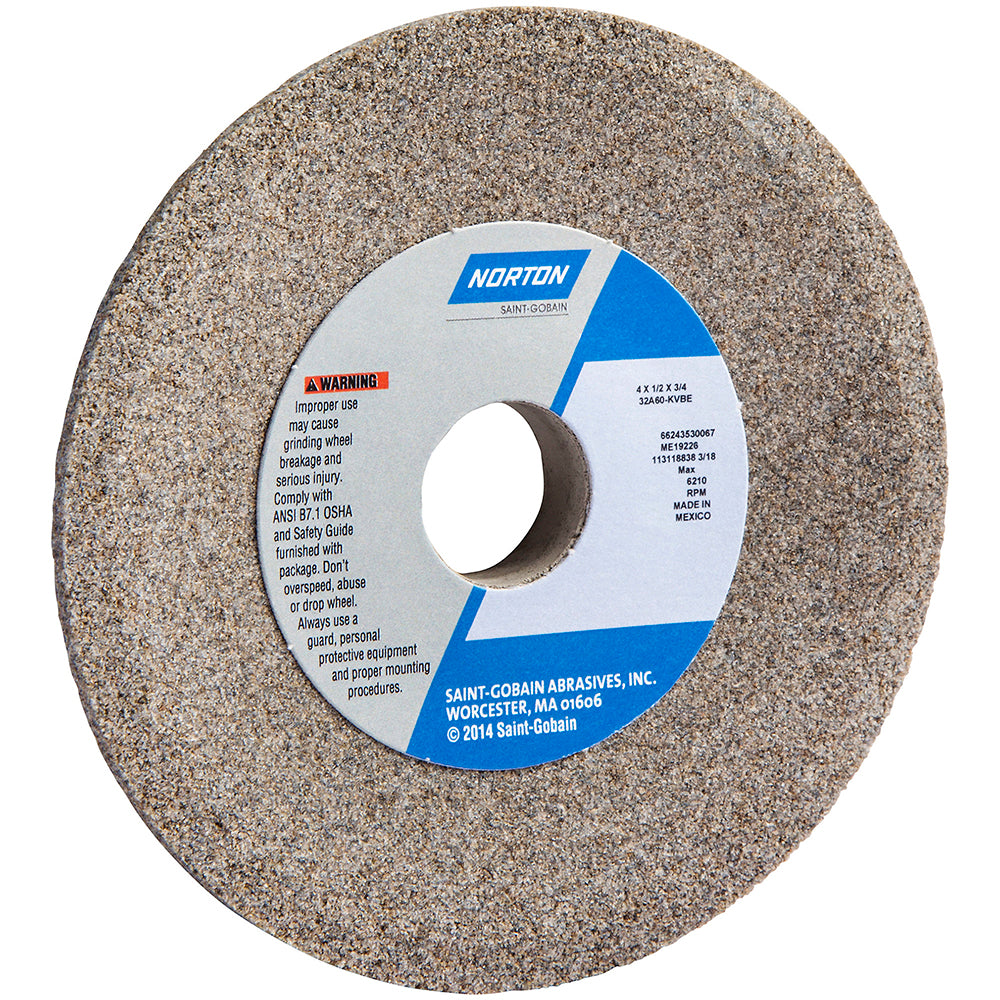 Norton 66243530067 Tool & Cutting Grinding Wheel 4" Dia, 60 Grit, K Hardness, Type 12