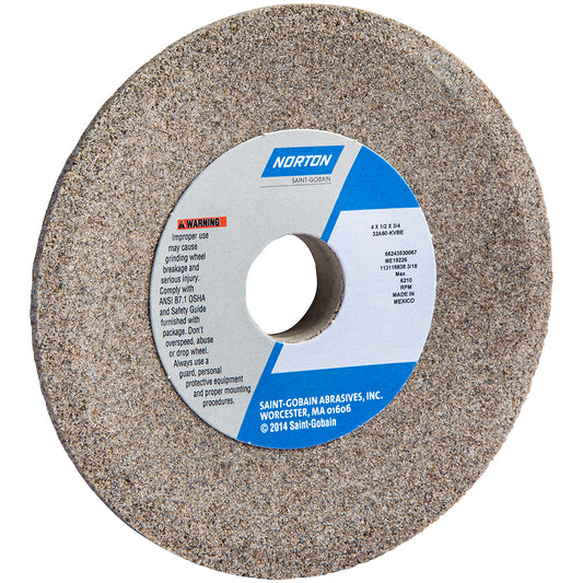 Norton 66243530067 Tool & Cutting Grinding Wheel 4" Dia, 60 Grit, K Hardness, Type 12
