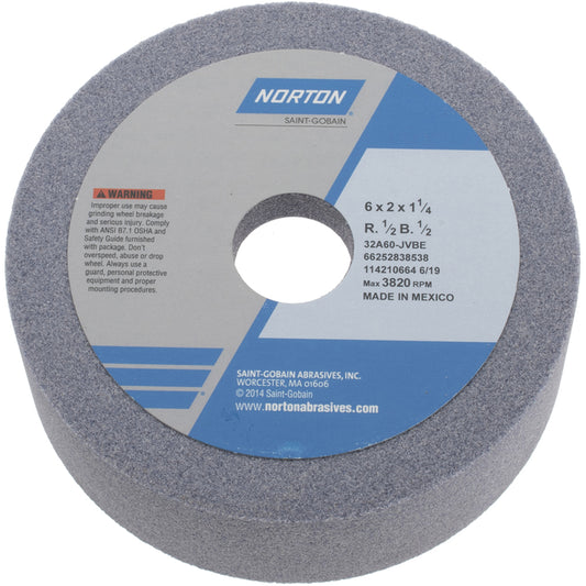Norton 66252838538 Tool & Cutting Grinding Wheel 6" Dia, 60 Grit, J Hardness, Type 6