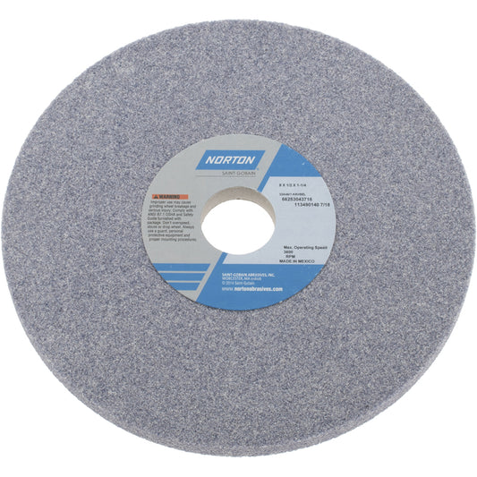 Norton 66253043716 Surface Grinding Wheel 8" Dia, 1/2" Thick, 1-1/4" Hole, 46 Grit, K Hardness