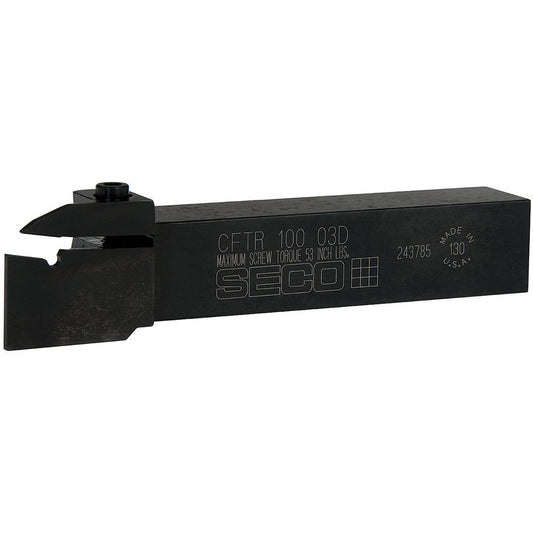 Seco 00086326 Indexable Grooving-Cutoff Toolholder CFTR10003D, 3 mm Min Groove Width, 0.43" Max Depth of Cut, Right Hand