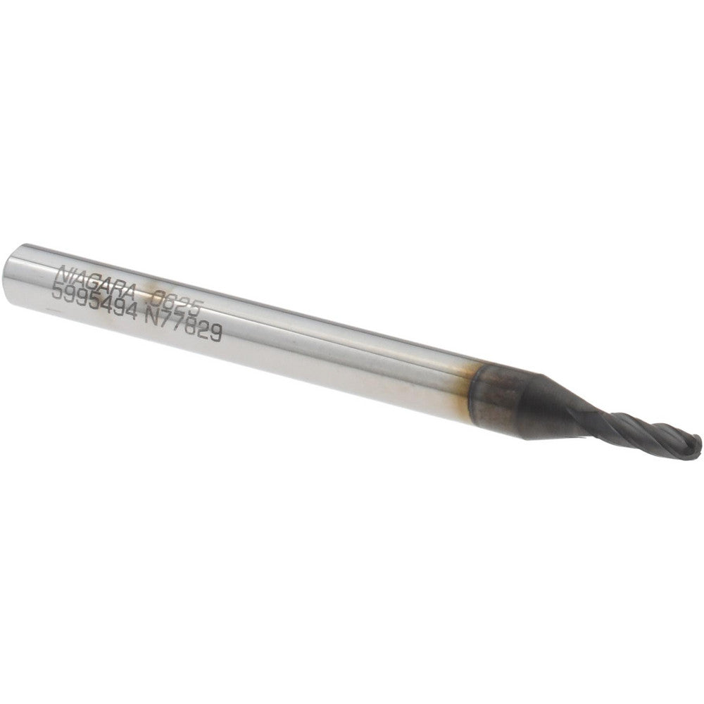 Seco 17004997 Ball End Mill 1/16" Dia, 3/16" LOC, 4 Flute, Solid Carbide