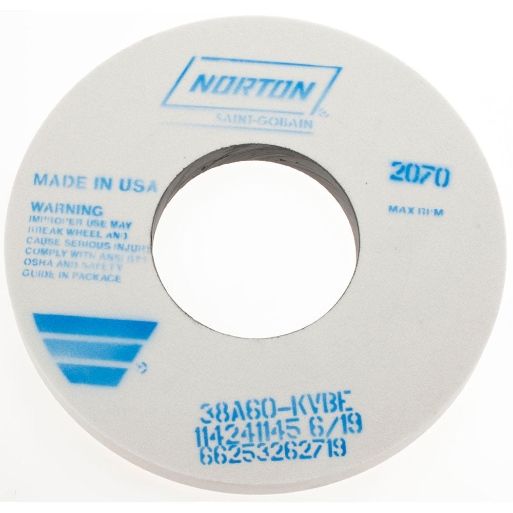 Norton 66253262719 Surface Grinding Wheel 12" Dia, 1" Thick, 5" Hole, 60 Grit, K Hardness