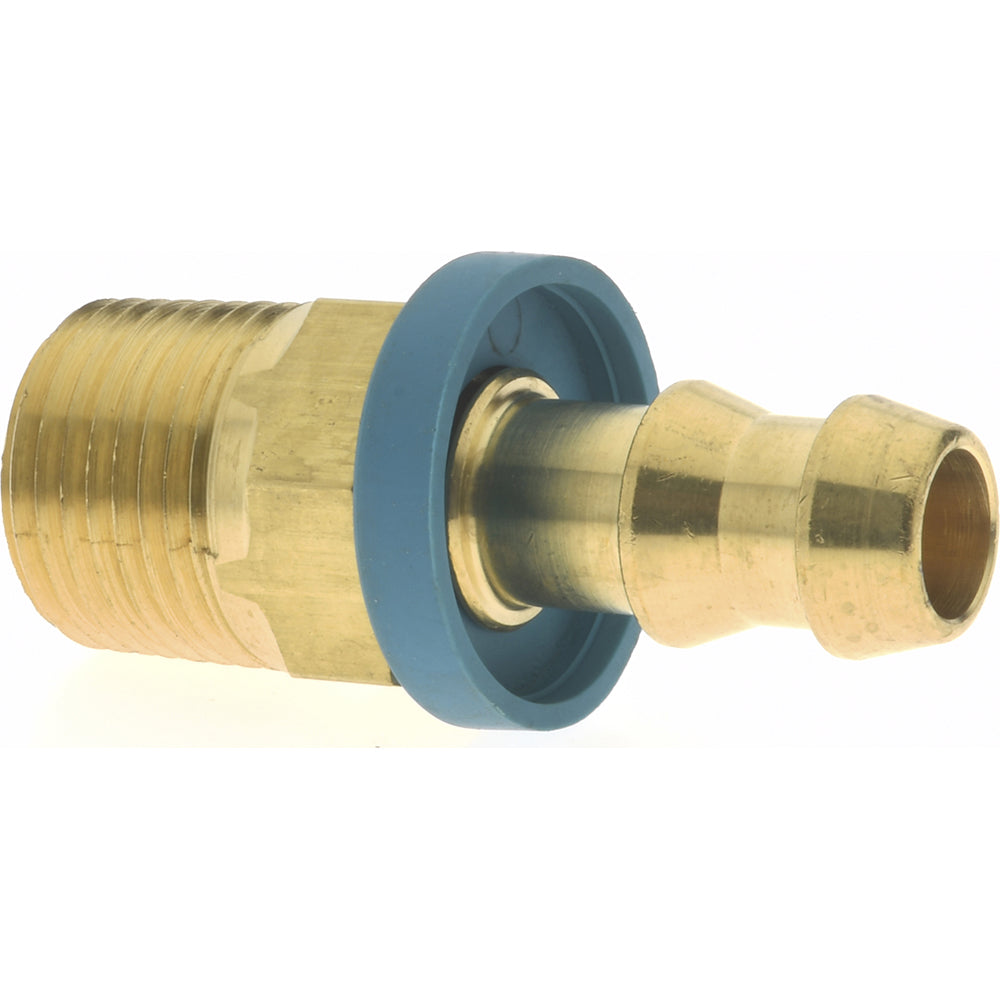 Eaton 10006B-106 Barbed Push-On Hose Male Connector 3/8-18 NPT, Brass, 3/8" Barb