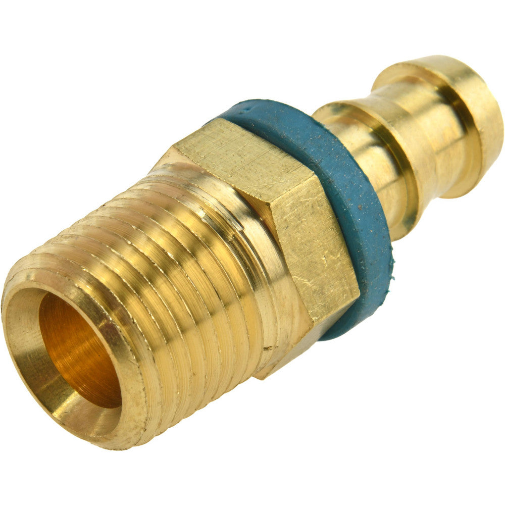 Eaton 10008B-108 Barbed Push-On Hose Male Connector 1/2-14 NPT, Brass, 1/2" Barb
