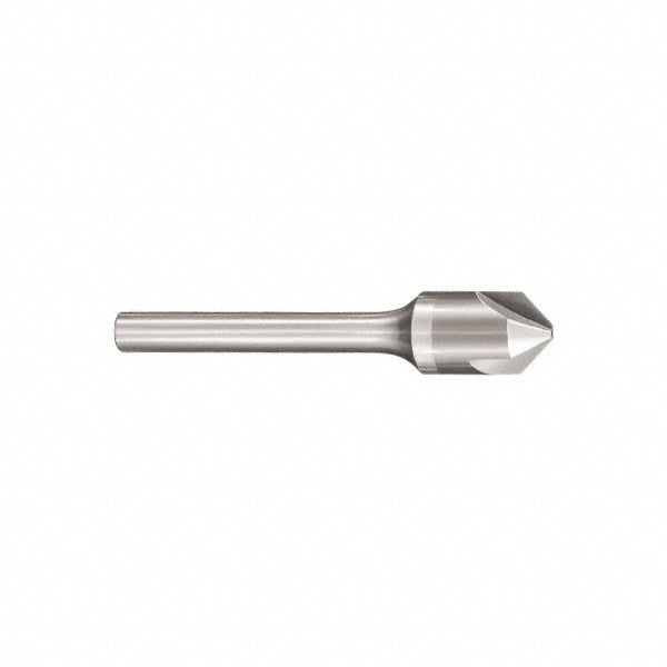Kyocera SGS Precision Tools 74031 Countersink 1/4" Head Dia, 60.00 deg Included Angle, 3 Flute, Solid Carbide, Right Hand Cut