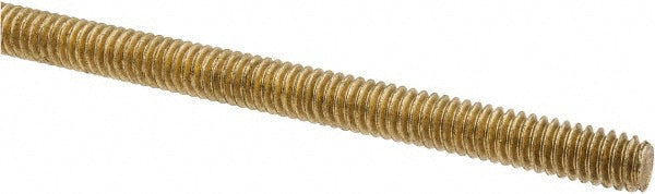 ALL AMERICA THREADED PRODUCTS 3518 General-Purpose Threaded Rod 1/4-20, 3' OAL, Brass, Plain Finish
