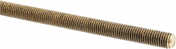 ALL AMERICA THREADED PRODUCTS 22302 General-Purpose Threaded Rod 1/4-28, 3' OAL, Brass, Plain Finish